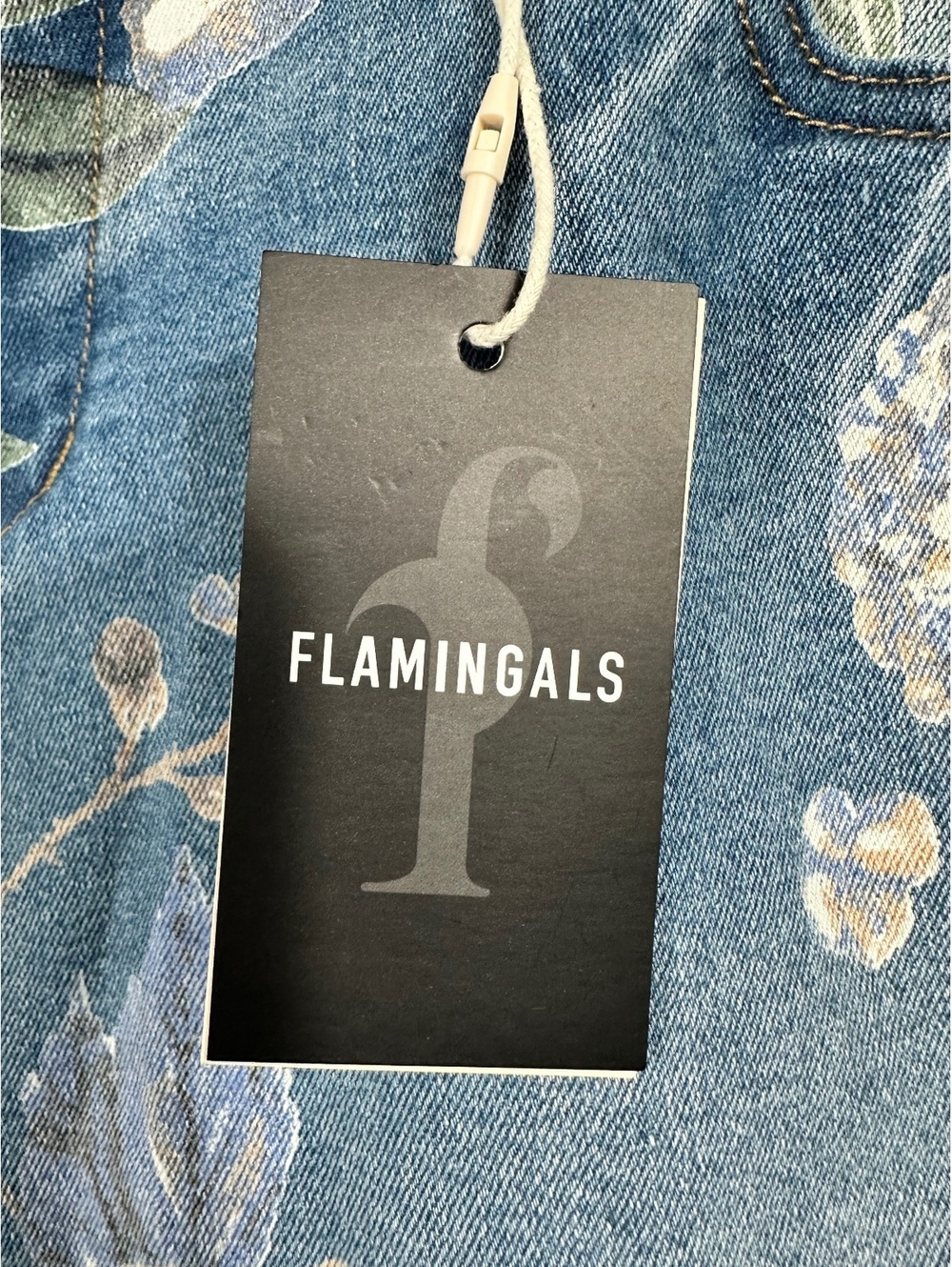 Flamingals Women's Floral Print Denim Carpenter Pants Size Large - Picture 5 of 10